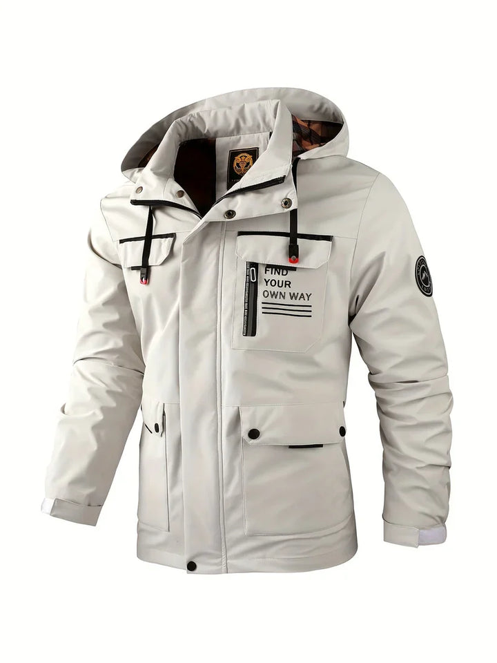 Men's Fall Jacket with Insulated Lining in White