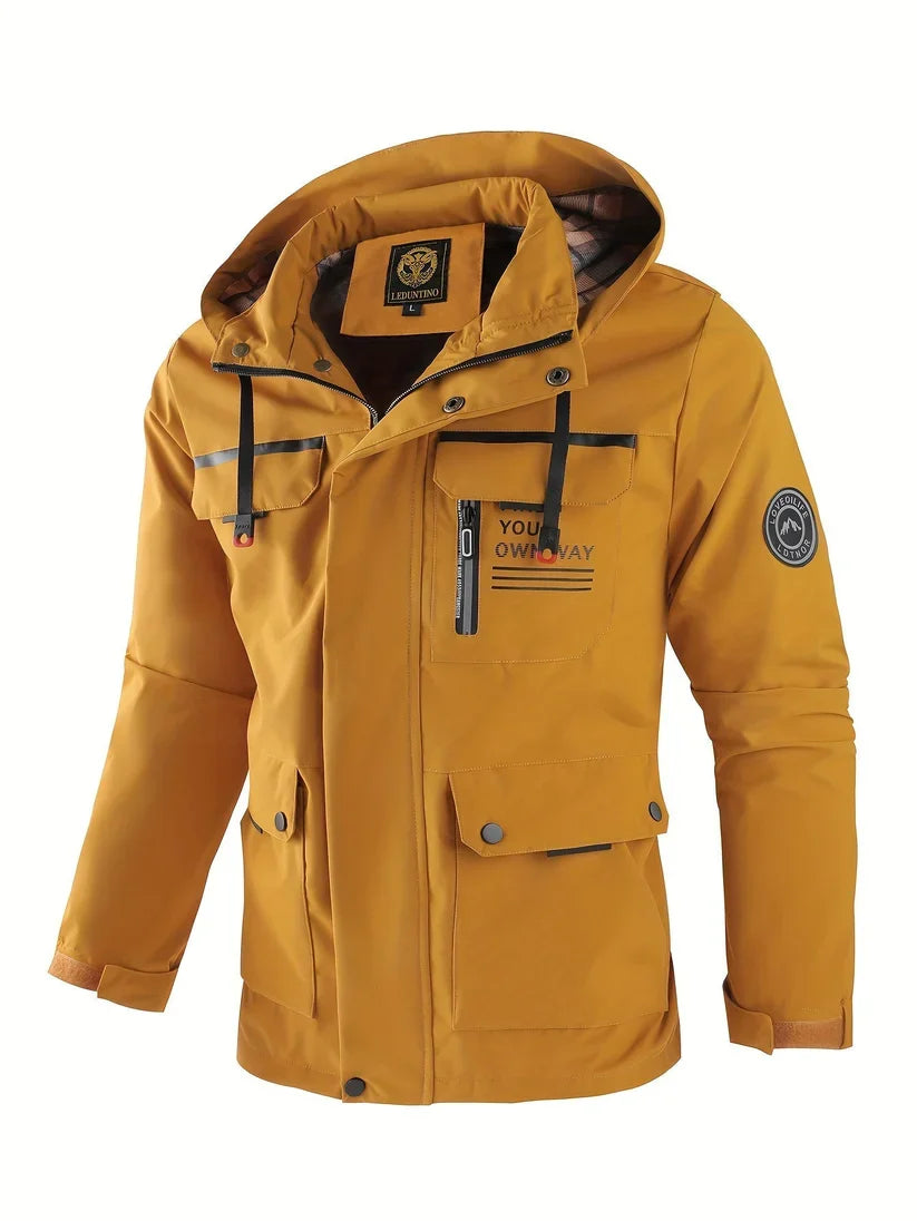 Men's Fall Jacket with Insulated Lining in Yellow