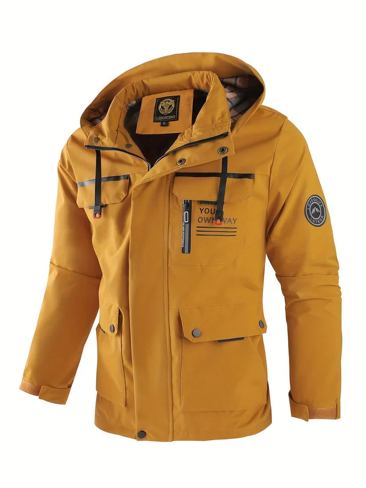 Men's Fall Jacket with Insulated Lining in Yellow