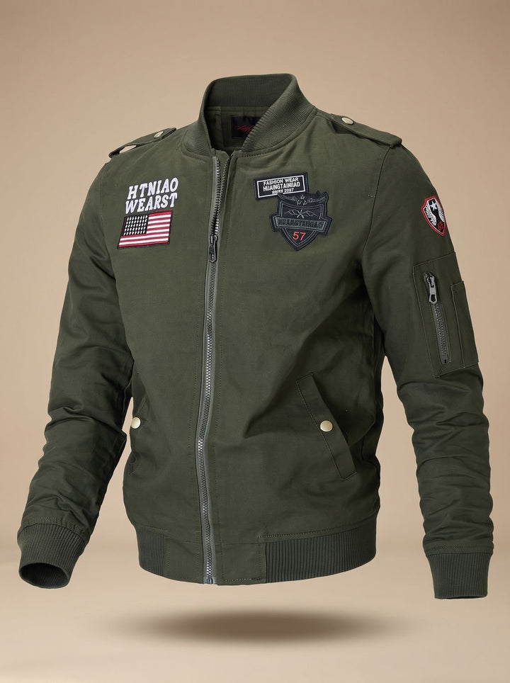 Men's Fall Jacket with Military Patches (2)