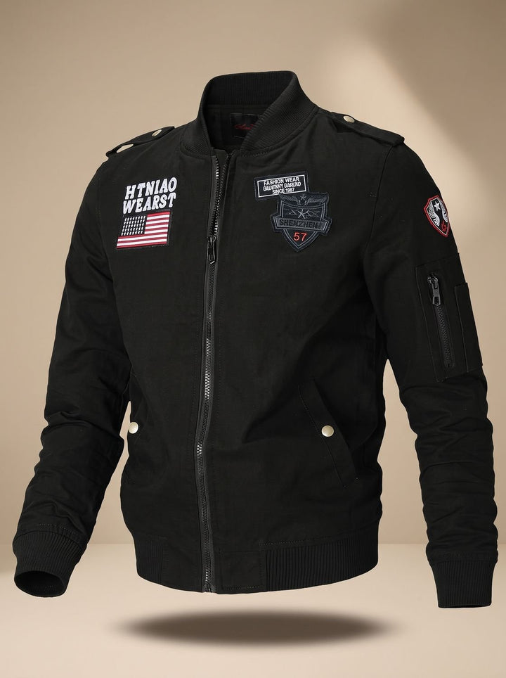 Men's Fall Jacket with Military Patches (3)