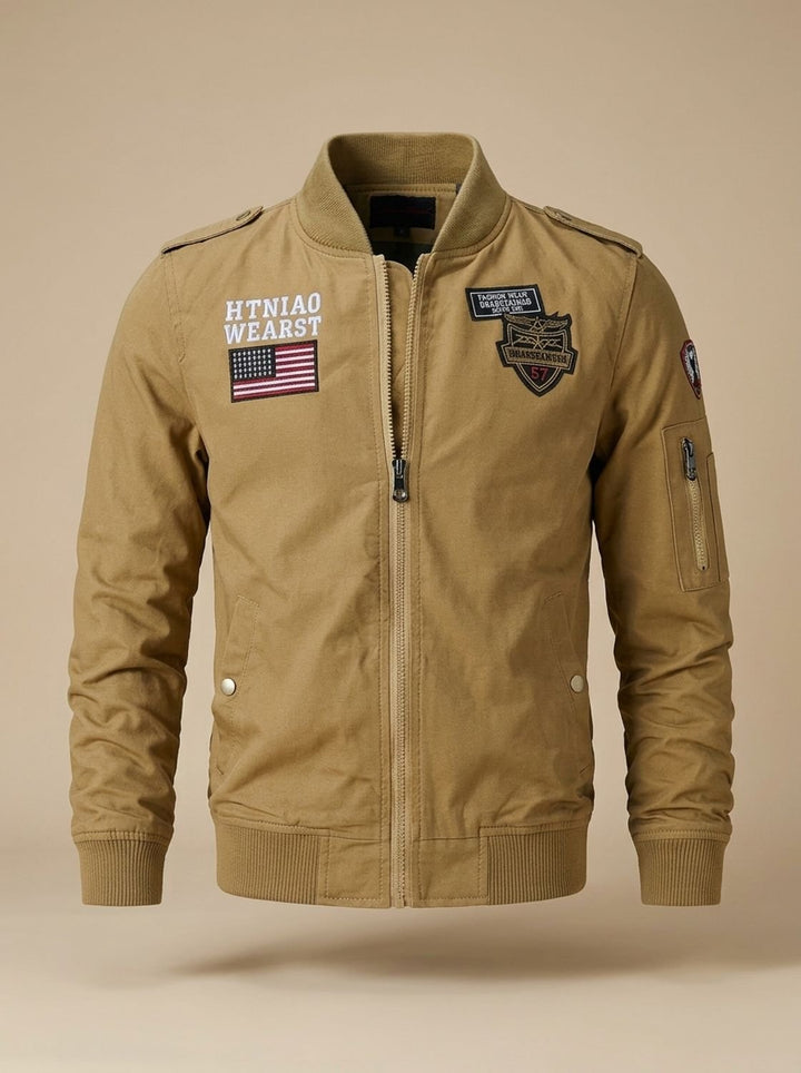 Men's Fall Jacket with Military Patches (4)