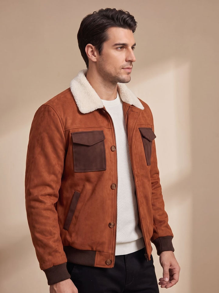 Men's Fall Jacket with Vintage Sherpa Lining (3)