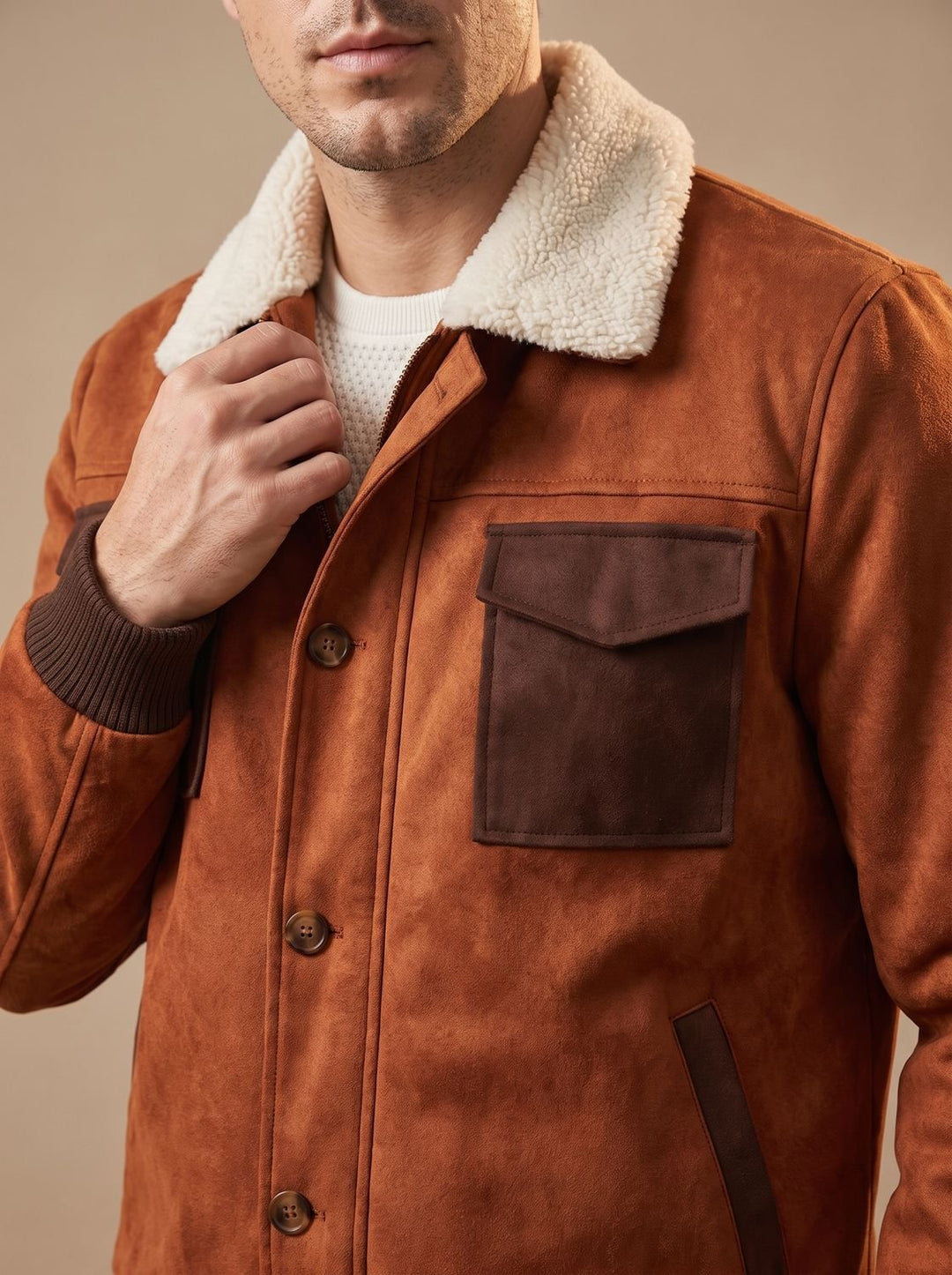 Men's Fall Jacket with Vintage Sherpa Lining (4)