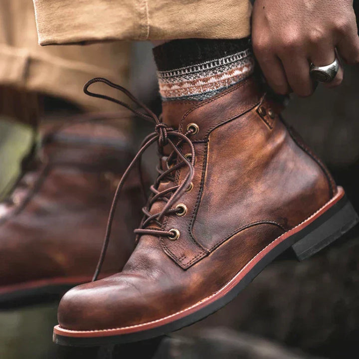 Men's Lace-up Leather Boots for Fall (4)