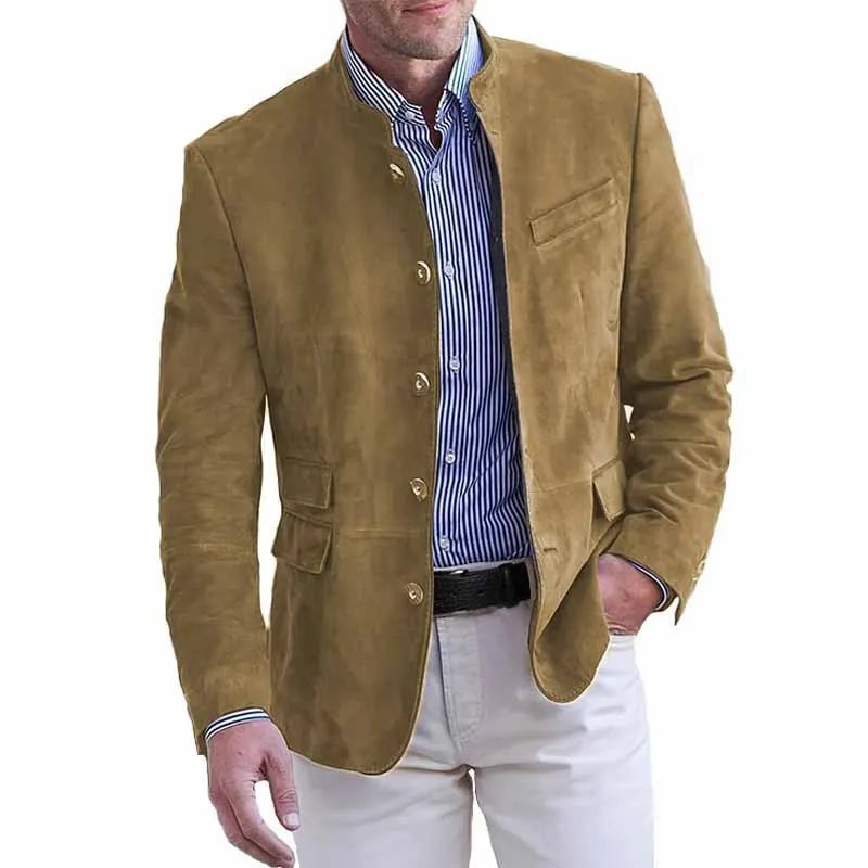 Men's Lightweight Tailored Fall Jacket in Khaki