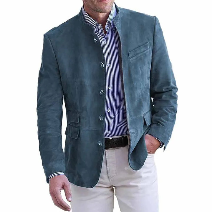 Men's Lightweight Tailored Fall Jacket in Seeblau