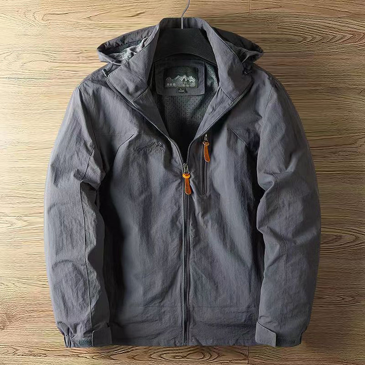 Men's Lightweight Water-Repellent Fall Jacket in Grey