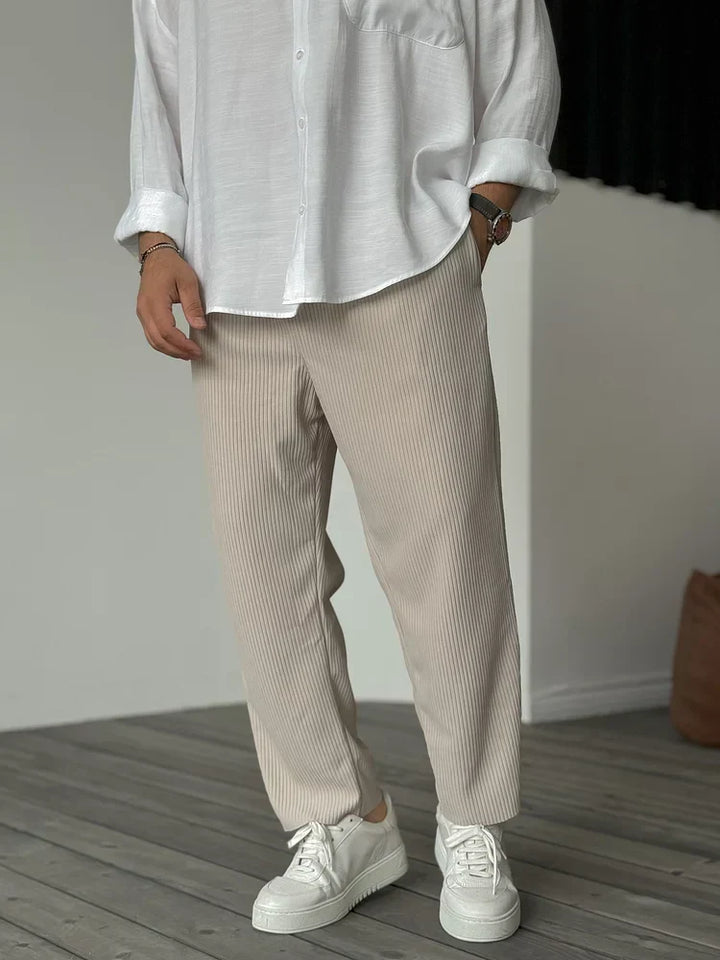 Men's Premium Soft Tailored Trousers in Beige