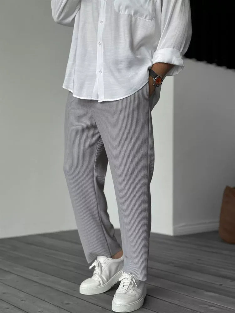 Men's Premium Soft Tailored Trousers in Grey