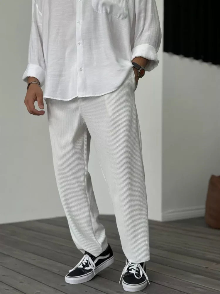 Men's Premium Soft Tailored Trousers in White
