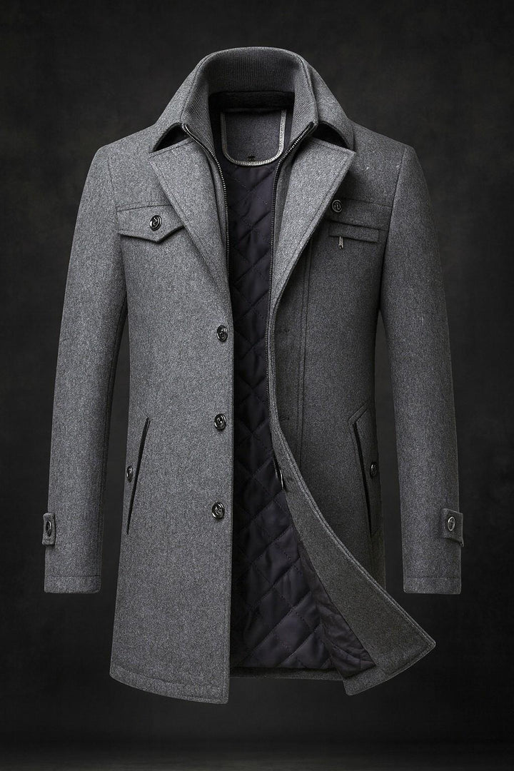Men's Premium Wool Coats for Fall in Grey