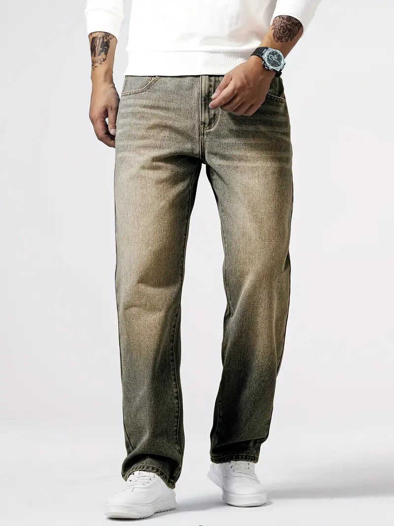 Men's Stretch Jeans for Everyday Comfort in Khaki