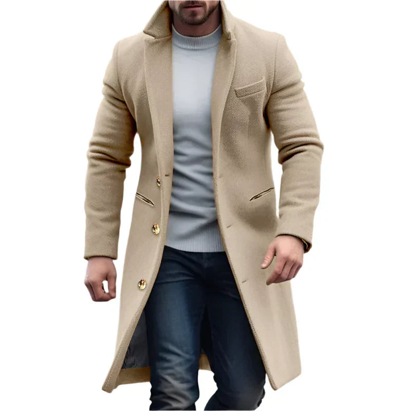 Men's Timeless Tailored Coats for Business in Beige