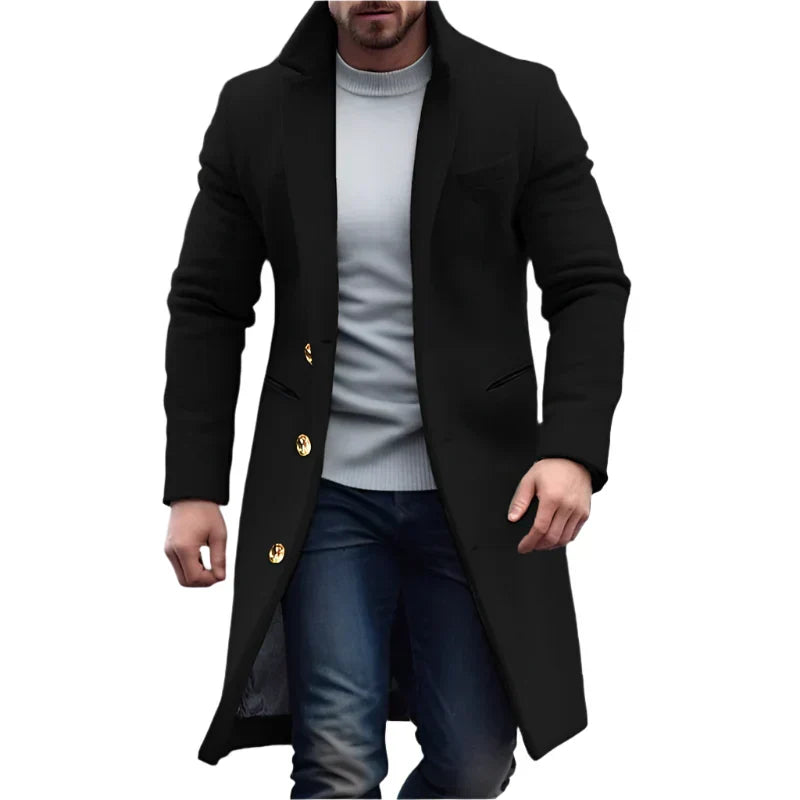 Men's Timeless Tailored Coats for Business in Black