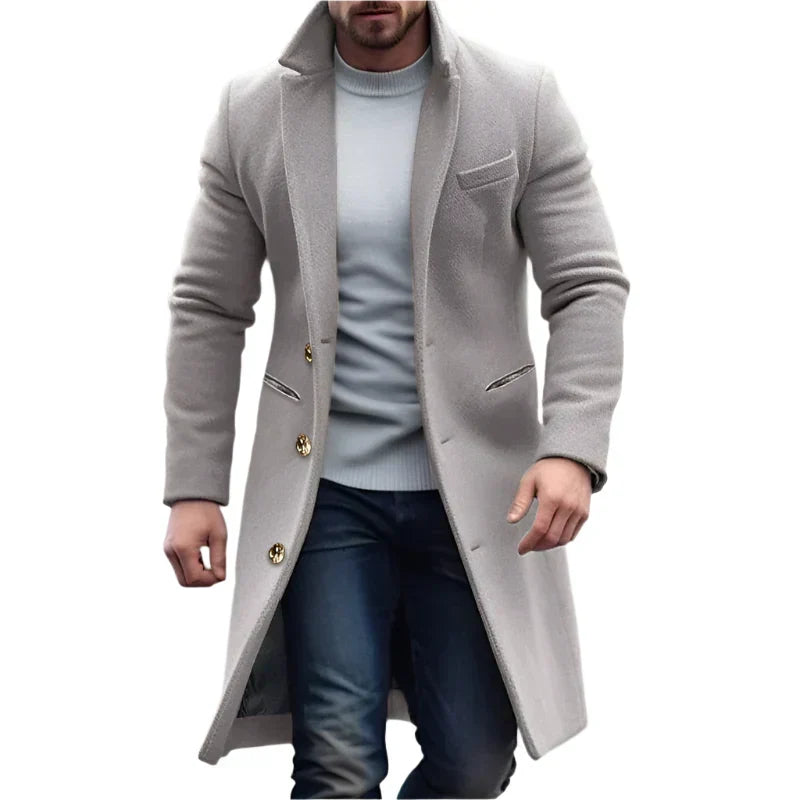 Men's Timeless Tailored Coats for Business in Grey