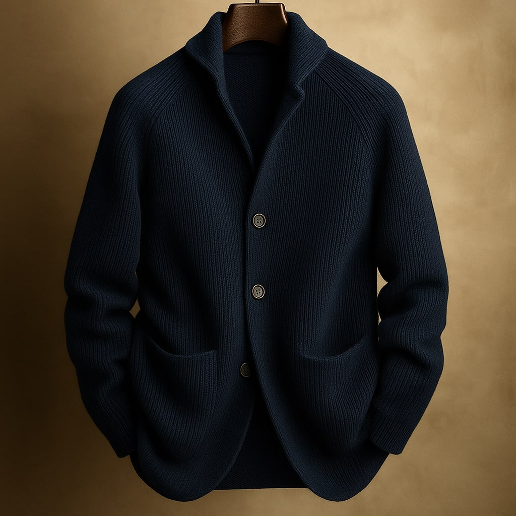 Men's Ugly Christmas Corduroy Jacket in Dark Blue