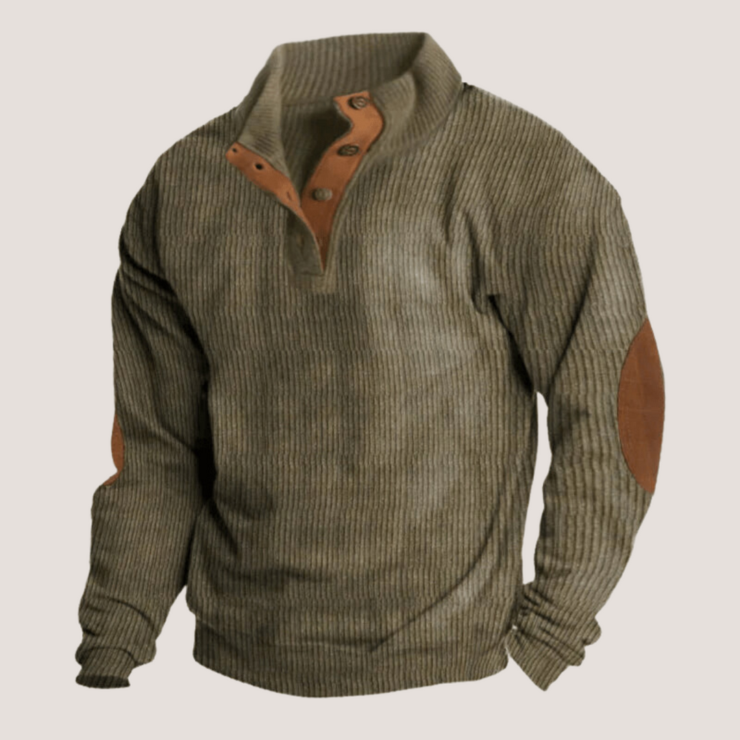 Men's Ugly Christmas Sweater Ribbed Button Front in Grün (fast ausverkauft)