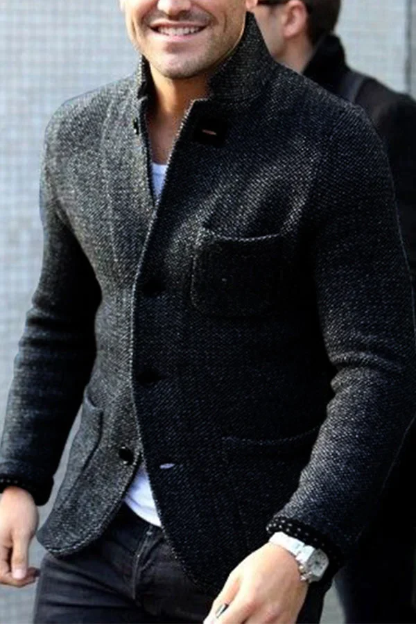 Men's Ugly Christmas Sweater Slim Cardigan in Black