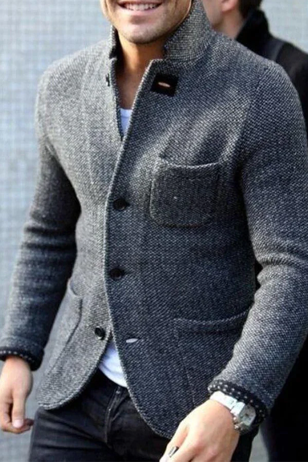 Men's Ugly Christmas Sweater Slim Cardigan in Grey