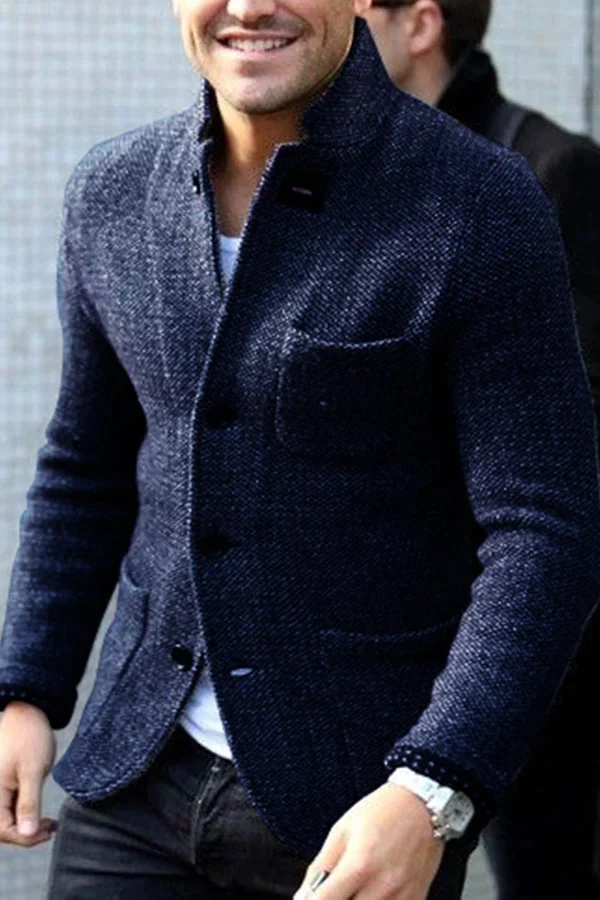 Men's Ugly Christmas Sweater Slim Cardigan in Navy