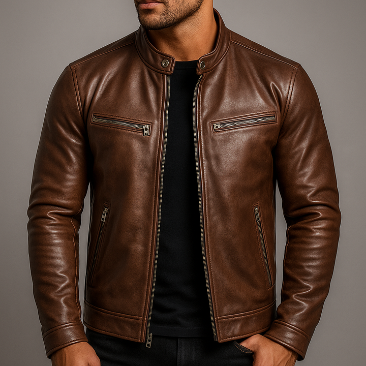 Men's Vintage Biker Jacket (5)