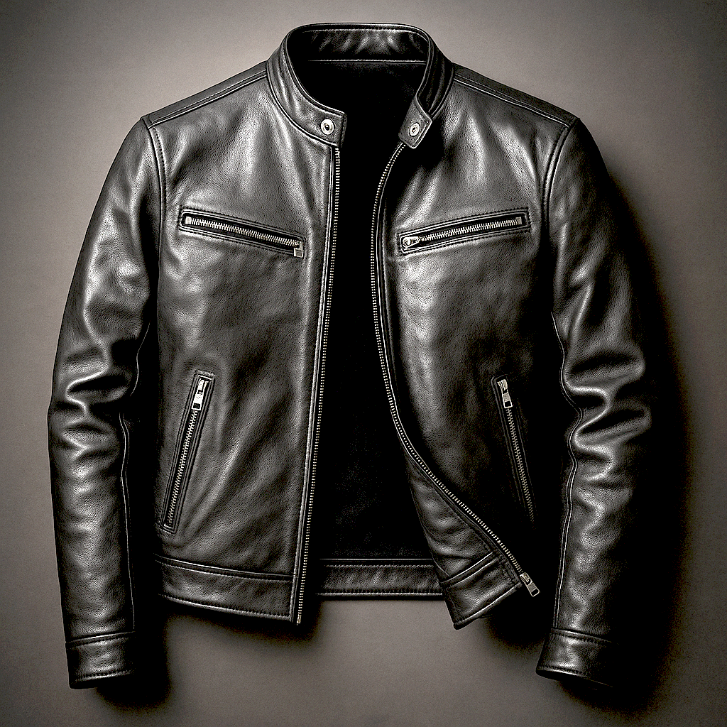 Men's Vintage Biker Jacket in Biker Schwarz