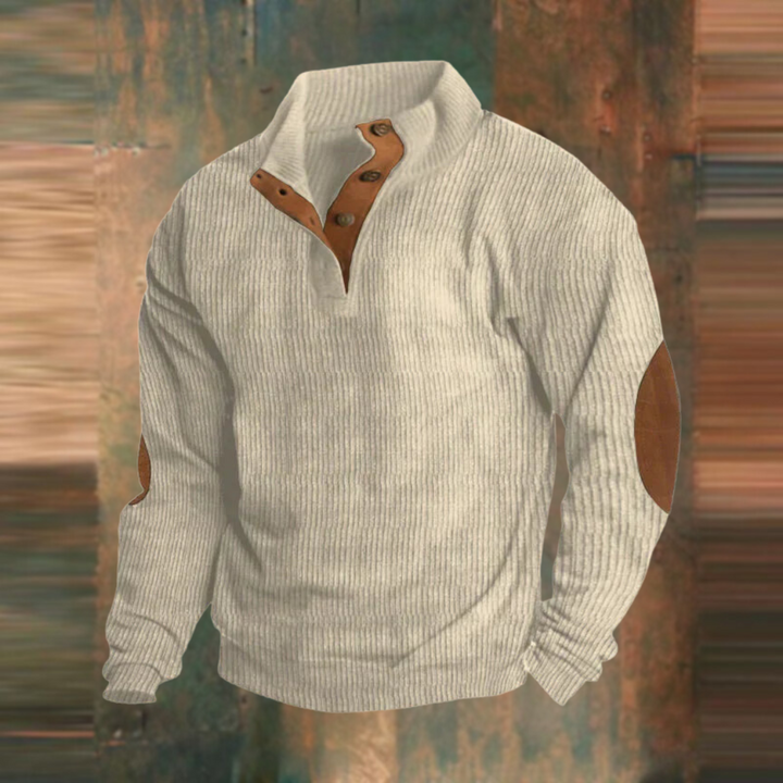 Men's Vintage Pullover for Casual Everyday Wear in Beige