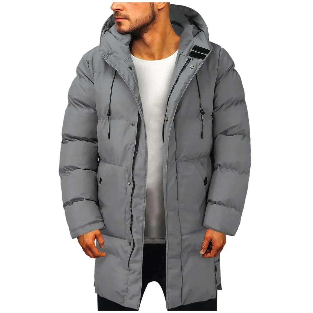 Men's Warm Waterproof Long Fall Coats in Grey
