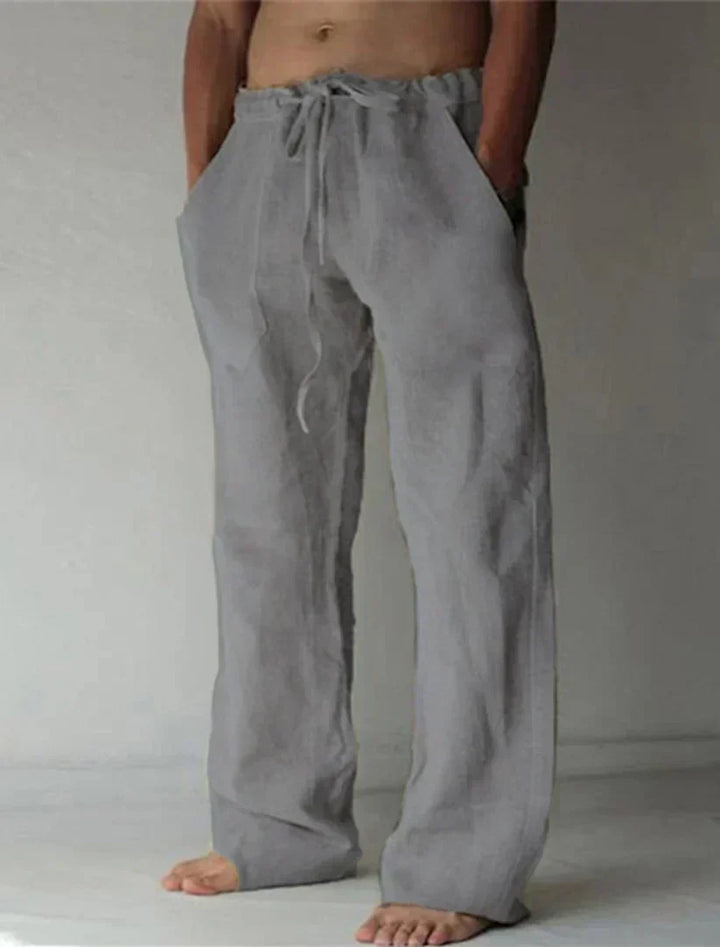 Men's Wide Leg Casual Pants for Fall in Dark Grey