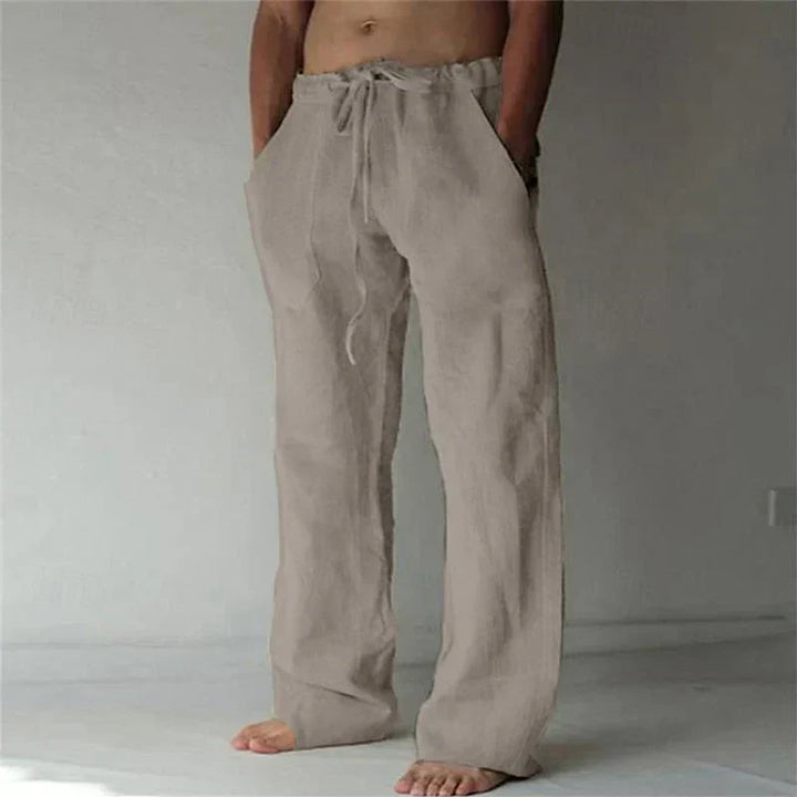 Men's Wide Leg Casual Pants for Fall in Grey