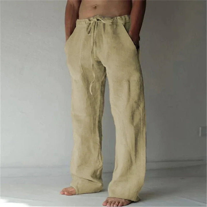 Men's Wide Leg Casual Pants for Fall in Khaki