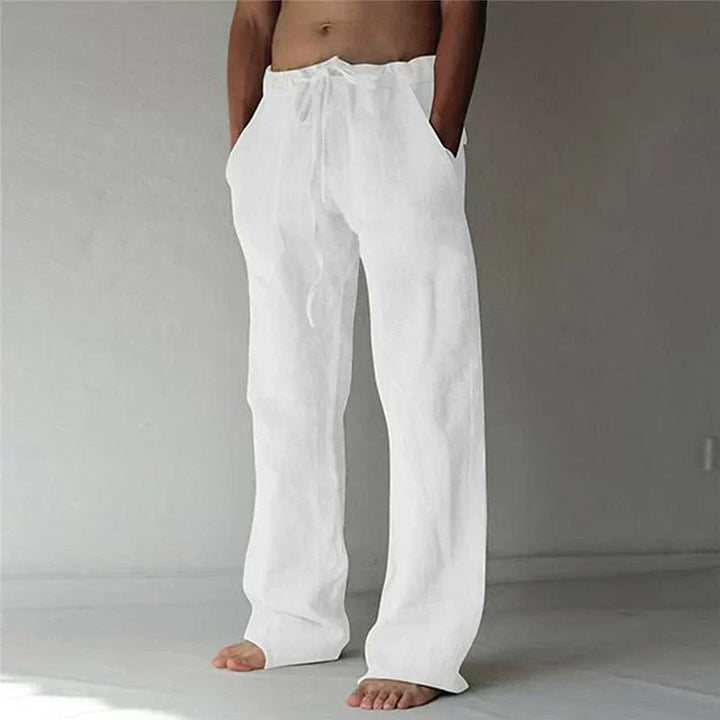 Men's Wide Leg Casual Pants for Fall in White