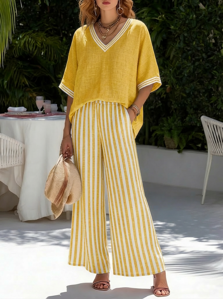 Safa™ | 2-Piece Striped Linen & Cotton Set