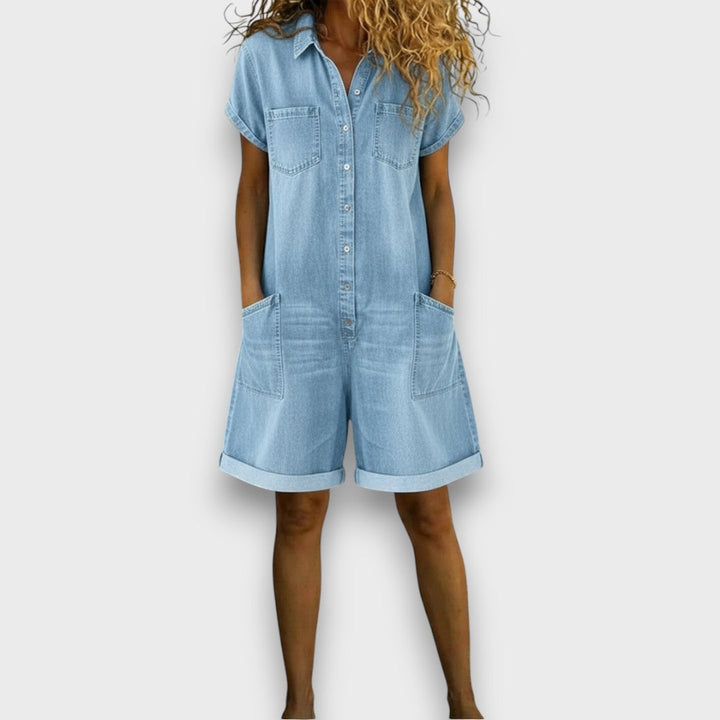 Denim-Look Cotton Overalls