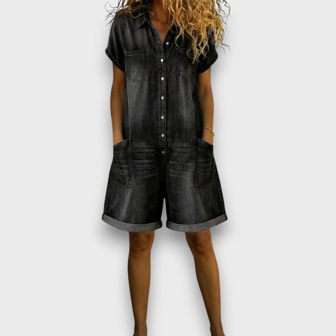 Denim-Look Cotton Overalls