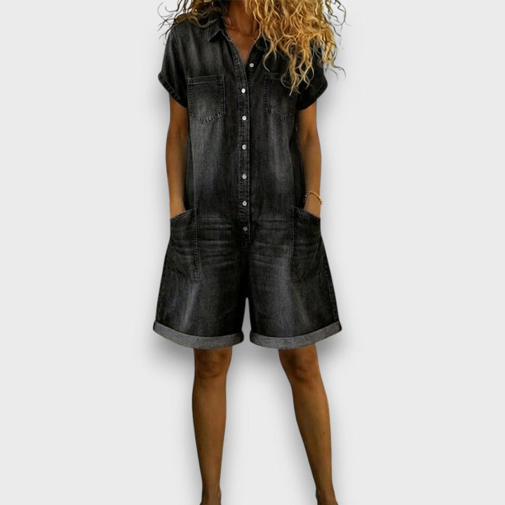 Denim-Look Cotton Overalls