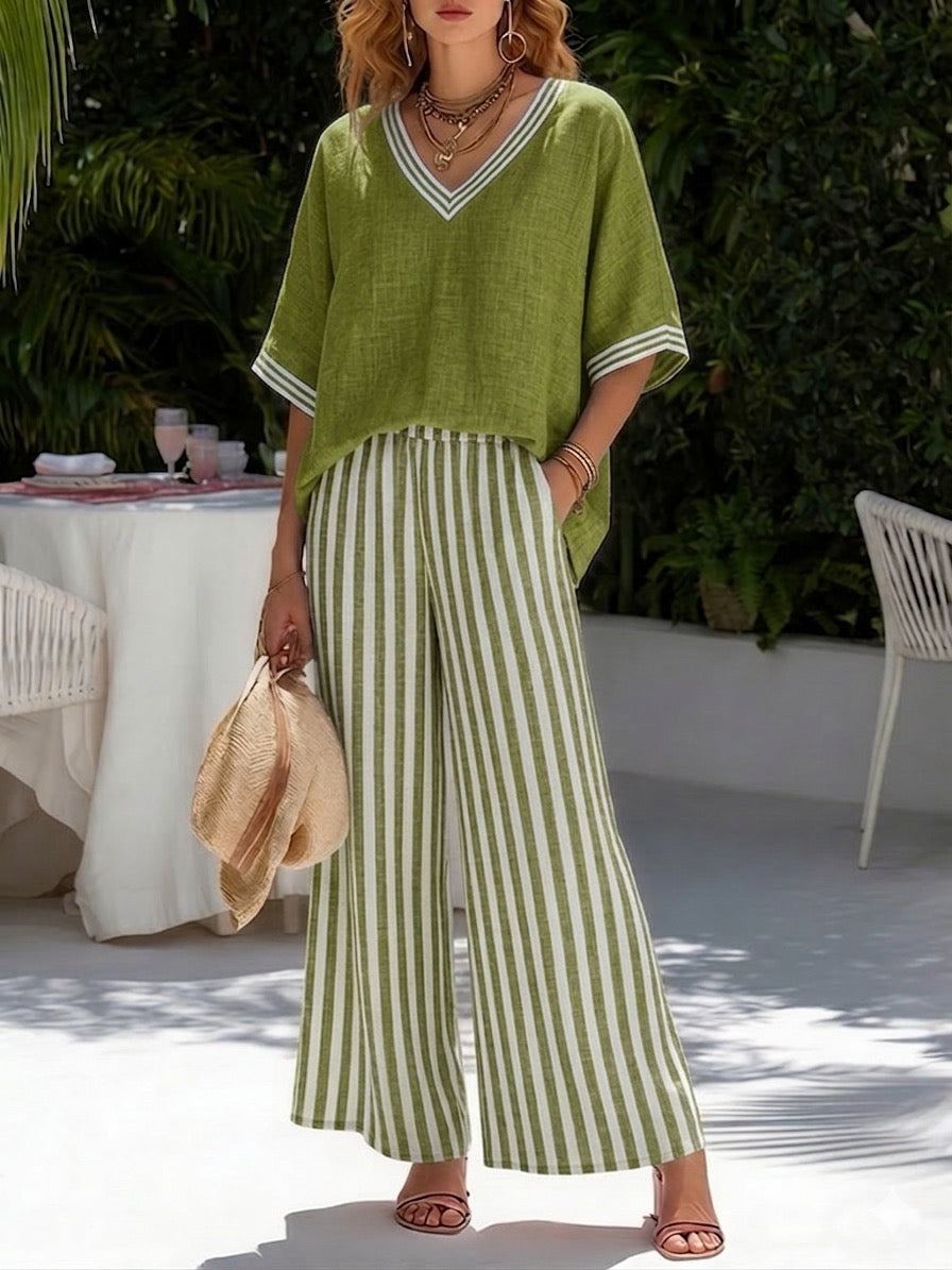 Safa™ | 2-Piece Striped Linen & Cotton Set