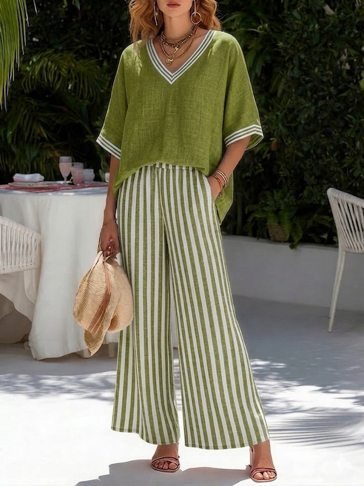 Safa™ | 2-Piece Striped Linen & Cotton Set