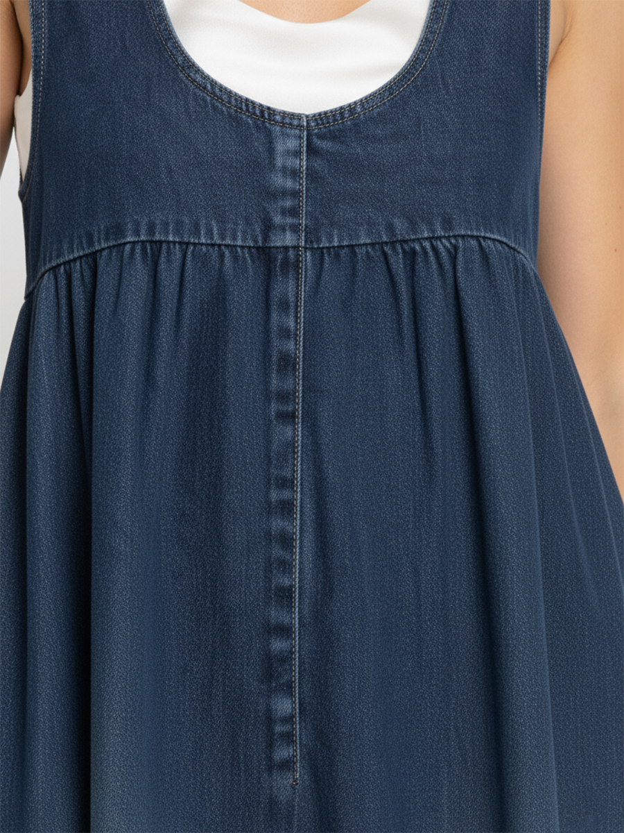 Denim-Look Maxi Dress