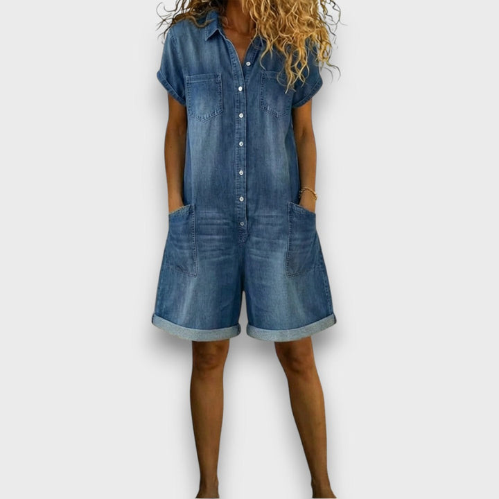 Denim-Look Cotton Overalls
