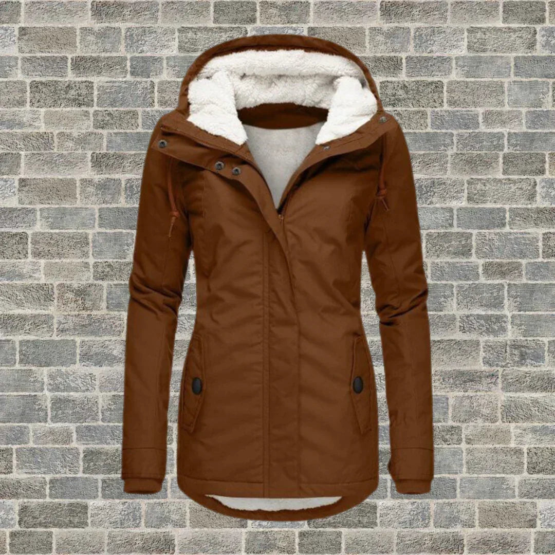 Oversized fall coat for women in Brun