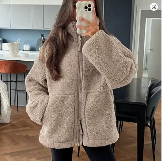 Oversized Women's Wool Fleece Coat (3)