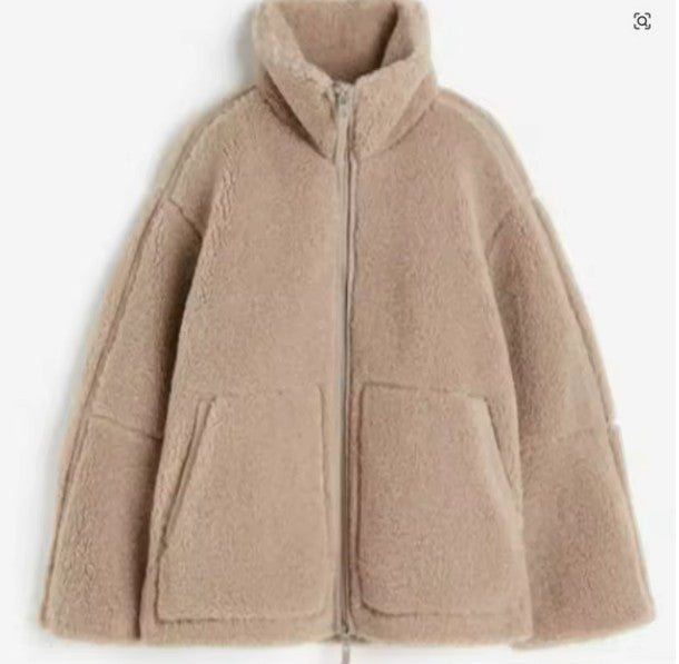 Oversized Women's Wool Fleece Coat (4)