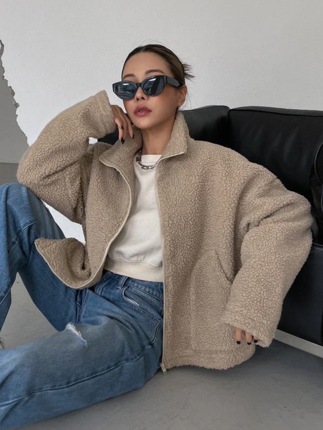 Oversized Women's Wool Fleece Coat (5)