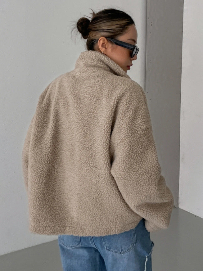 Oversized Women's Wool Fleece Coat (6)
