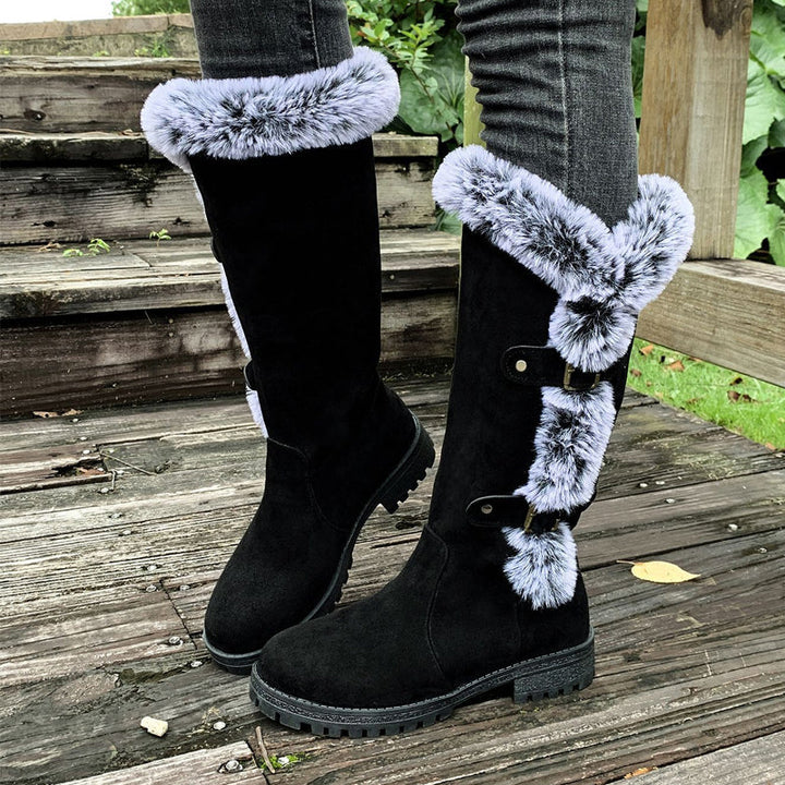 Plush Women's Boots for Mid-Calf Comfort in Black