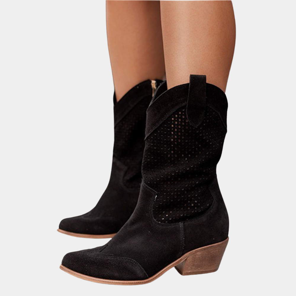 Pointed Toe Western Boots for Women in Black