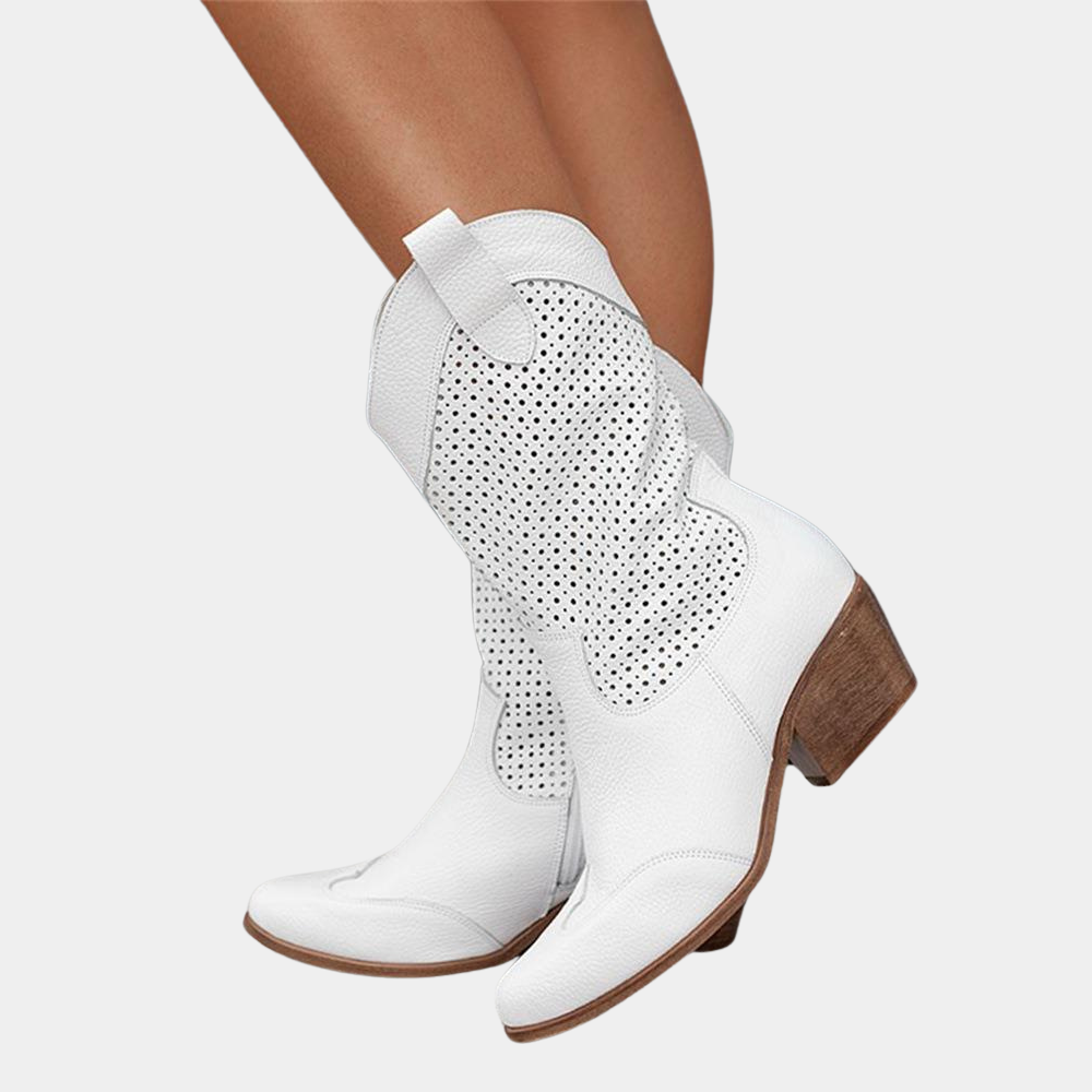 Pointed Toe Western Boots for Women in White