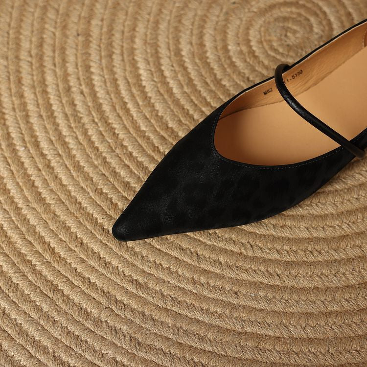 Pointed-Toe Women's Leather Flats Slip-On (11)